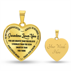 Grandma Loves You - Heart Necklace